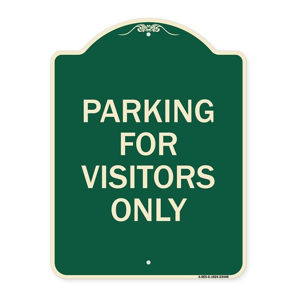 Signmission Parking for Visitors Only Heavy-Gauge Aluminum Architectural Sign, 24" x 18", G-1824-23440 A-DES-G-1824-23440 - main